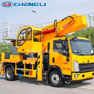 Camion-nacelle hydraulique HOWO à rotation 360° avec grue télescopique pour opérations d'entretien en haute altitude - Product Image 2