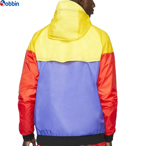 Ensemble de survêtement coupe-vent pour homme, qualité supérieure, avec logo personnalisé, ensemble de jogging coupe-vent zippé pour homme, grandes tailles, color block - Product Image 2