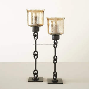 เชิงเทียนทองเหลืองสีทองที่วางเทียนตกแต่งชิ้นกลางโต๊ะแต่งงานทำจากหัตถกรรม tayyab - Product Image 3