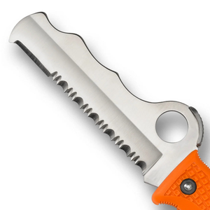 Navajas Plegables con Empuñadura Naranja, Hoja Dentada Plateada, Espina Curva, Orificio de Apertura Ovalado y Clip de Alambre para Tareas Diarias al Aire Libre - Product Image 5