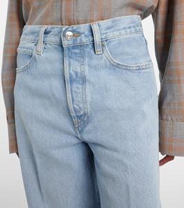 Women's Knee-Length <b>Boot</b> Cut Cropped Denim Jeans with Eco-Friendly Washed Ripped Vintage Design Cotton Fabric - Product Image 5