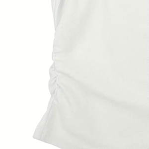 Camiseta de Punto Corta y Ajustada de Color Morado con Cuello Blanco, Manga Corta, Estilo Casual para Hombre, Color Sólido, Tipo Suéter, 100% Algodón - Product Image 4