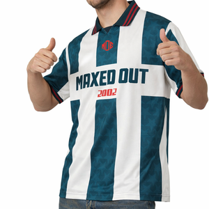 Camiseta de Fútbol Americano Personalizada con Cuello, 100% Poliéster, Camiseta de Fútbol a Rayas, Fabricante de Uniformes Personalizados OEM, Suministro al por Mayor - Product Image 3