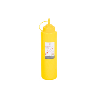 Bouteille souple en plastique PP sans BPA de 1000 ml pour sauces, distributeur de condiments durable avec buse de précision, bouchon sécurisé et étiquette imprimée numériquement