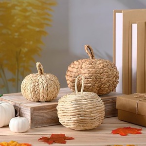 Cesta de Calabaza de Mimbre Ecológica con Forma de Calabaza para Decoración de Halloween, Cesta de Almacenamiento para Niños - Product Image 3