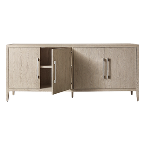 Modern Midcentury Solid Teak <b>Sideboard</b> Wide <b>Storage</b> Cabinet Four Doors Natural Wood Grain Eco-Friendly for Home Interior - Product Image 2