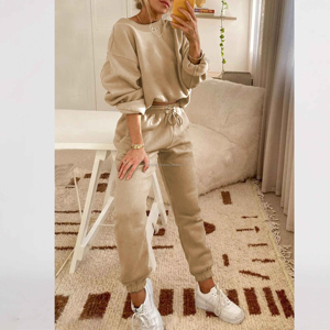 Women Casual Cropped Zipper Vendor Wholesale Blank <b>Brown</b> Private Label Fleece Dropshipping Women Clothing Sweat Suits Set - Product Image 6