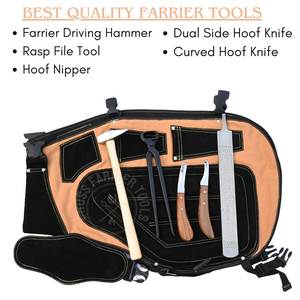Kit de Herramientas para Herrador Equino con Martillo, Cortaúñas para Cascos, Delantal, Cuchillo para Cascos de Doble Cara con Hoja Afilada y Curva, Lima de Cascos de Doble Cara - Product Image 3