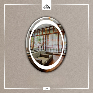 Espejo LED Ovalado DG 214 con Iluminación Frontal, Montado en Pared, Sin Marco, Interruptor Táctil, Diseño Artístico Decorativo, Ligero y Ecológico - Product Image 5