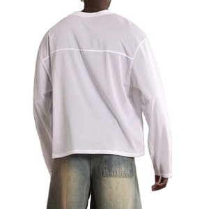 Camiseta Retro Vintage Oversize para Hombre, Estilo Jersey de Fútbol Americano, Manga Larga, 100% Poliéster, Streetwear, Hombros Caídos, OEM, Venta al Por Mayor - Product Image 4