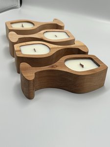 Portavelas de Madera Premium con Forma de Copa de Vino, Centro de Mesa Decorativo de Madera de Mango Rústica para Hogares Modernos - Product Image 3