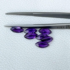 หินอเมทิสต์แอฟริกันเจียระไนเหลี่ยมเพชรพลอยธรรมชาติขนาด6X12มม. พลอยหลวมสีม่วงคุณภาพสูง - Product Image 1