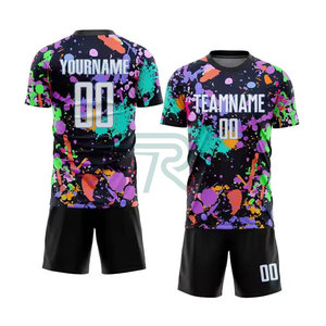 High Quality Soccer Shirts Manufacturer Custom Embroidery Logo <b>Patchwork</b> Mesh Breathable Football Jersey Short Sleeve Plus Size - Product Image 6