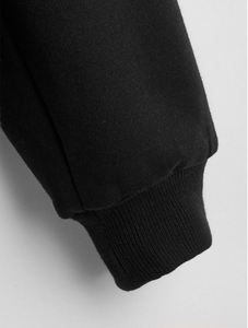 Sweat-shirt à capuche zippé noir pour homme, manches régulières, coupe classique, style décontracté, tissu polaire polyester/coton, séchage rapide, respirant - Product Image 4