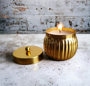 BULK Price Gold Designed Jar Candle With Lid - Product Image 4