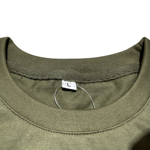 Camiseta de algodón para hombre, verde oliva, cuello redondo, transpirable, ecológica, manga corta, estilo urbano, logotipo personalizado, OEM, camisetas al por mayor. - Product Image 5