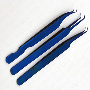 Pinzas de Acero Inoxidable con Punta de Plasma Azul para Extensión de Pestañas, Herramienta de Precisión para Aislamiento y Volumen de Pestañas, Marca Privada - Product Image 6