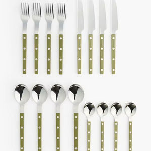 Juego de Cubiertos con Mango de Resina Verde, Ideal para Cenas Familiares, Recepción de Invitados, Fiestas y Uso Diario, Venta al por Mayor desde India - Product Image 1