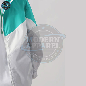 Plus Size Solid Two-Piece Windbreaker <b>Jacket</b> and Shorts Tracksuit Set Custom Design Spandex/Cotton - Product Image 4
