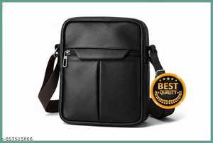 Bolso Bandolera Clásico Lichee de PU para Hombre, Bolso de Hombro Grande Vintage con Cierre de Cremallera, Duradero para Uso Diario en Todas las Estaciones - Product Image 4