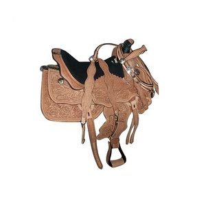 Silla de montar western con cuero genuino y estructura de madera/plástico - Product Image 1