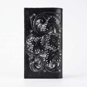 Funda de Pasaporte Larga de Cuero Genuino de Lujo para Mujer, con Bloqueo RFID, Impermeable, con Logotipo Grabado en Relieve y Espacio para Tarjetas de Crédito - Product Image 1