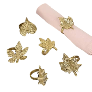 Sparkle Mother of Pearl Brass Napkin Rings for Wedding Event <b>Party</b> <b>Table</b> Settings Decoration Round Shape Napkin Holder - Product Image 5