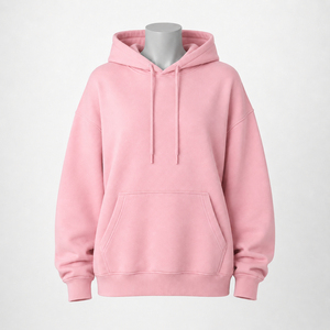 Sudadera con Capucha Extra Grande para Mujer, de Alta Calidad, Color Sólido, Hombros Caídos, Manga Larga, Tejida en Algodón, Fabricante - Product Image 1