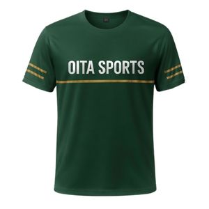 เสื้อยืดกีฬาสีเขียวสำหรับผู้ชาย โพลีเอสเตอร์ เสื้อทีมฝึกซ้อม ชุดกีฬากลางแจ้ง ชุดออกกำลังกายเพื่อประสิทธิภาพสูง - Product Image 1
