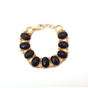 Pulsera de cuarzo fresa natural chapada en oro, pulsera de eslabones con piedras preciosas rosas, joyería delicada hecha a mano, regalo para ella - Product Image 2