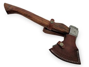Damascus Steel <b>Axe</b> with Carbon Steel Head Industrial Grade Broad <b>Axe</b> <b>Wood</b> Handle for Woodworking - Product Image 6
