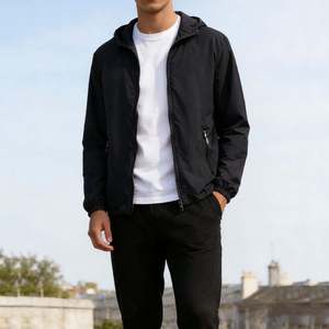 Heathered Texture Men <b>Waterproof</b> Fleece <b>Jacket</b> Melange Cotton Shell Hooded Elegant Performance Athletic Club Outerwear Spring - Product Image 5