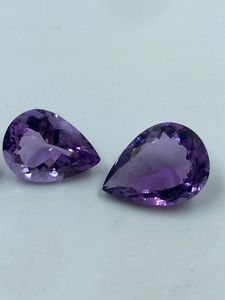 Piedra preciosa de amatista púrpura natural, corte en forma de pera, 23,50 quilates, 11,80x15,50 mm, para fabricación de joyas, 3 piezas - Product Image 4