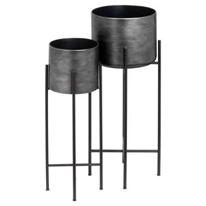 Stylish <b>Large</b> Metal Planter <b>Pot</b> With Stand <b>Flower</b> <b>Pot</b> For Indoor Outdoor Garden Balcony Patio And Home Use - Product Image 6