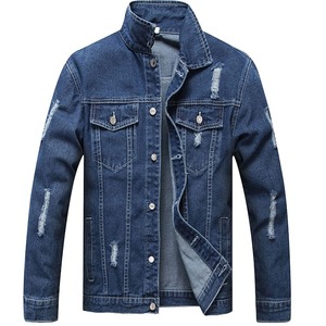 Blousons en jean unis pour hommes 2025 – Manteaux bomber décontractés tendance pour hommes – Coupe-vent streetwear à capuche et col montant - Product Image 1