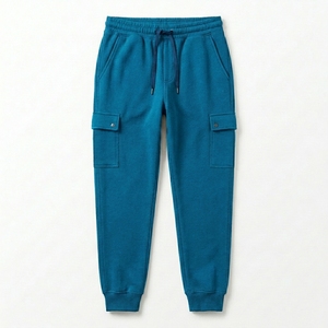 Men casual trousers <b>slim</b> fit cargo pockets jogging sweatpants cotton fleece gym wear <b>jogger</b> sweat pant custom logos - Product Image 1