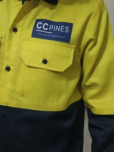 Camisa de Trabajo de Alta Visibilidad, Ignífuga, Antiestática, de Algodón y Aramida, de Alta Calidad, para Soldadura y Construcción - Product Image 4