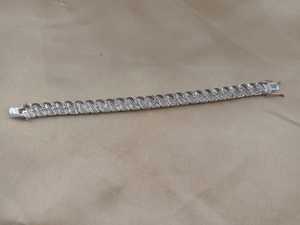 4.60 Cttw Blue & White Natural Diamond Tennis Bracelet 925 Sterling Silver 7 Inch, Round Cut Prong Set Wide Bracelet for Women - Product Image 4