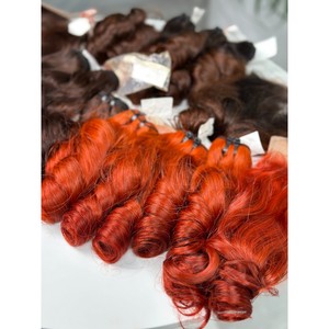 ผมต่อแบบเวฟสีส้มแดง Funmi ความยาว 8 ถึง 32 นิ้ว ผมแท้เวอร์จินเวียดนามแบบ Double Drawn ขายส่ง - Product Image 6