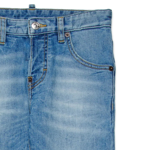 Pantalones Vaqueros de Mezclilla para Niños de Primera Calidad, Lavado Azul Clásico, Elásticos, Corte Ajustado, Diseño Duradero con Logotipo Personalizable 2026 - Product Image 3