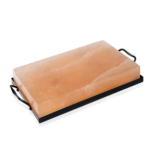 Placa de Sal del Himalaya para Cocinar, Asar, Cortar y Servir, Losa de Sal para Barbacoa con Bandeja de Hierro - Product Image 1