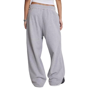 Custom <b>Women's</b> Mid Waist Casual Loose Fleece <b>Joggers</b> Pockets Spring Pants OEM Service Custom Logo Design Reasonable Price - Product Image 2