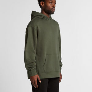 Sweat-shirt à capuche vert olive pour homme, coupe classique, couleur unie, pull décontracté en coton tricoté, vêtement d'automne - Product Image 2
