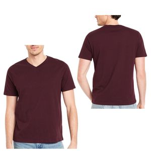 Camiseta Personalizada para Hombre, Cuello en V, Manga Corta, Informal, Básica, Suave, Transpirable, Ligera, para Uso Diario de Verano, Fabricante OEM - Product Image 1