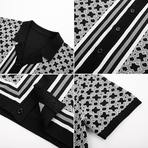 Camisa Polo de Punto con Cuello Cubano para Hombre, Estilo Vintage, con Botones, Manga Corta, Informal, para Verano - Product Image 4