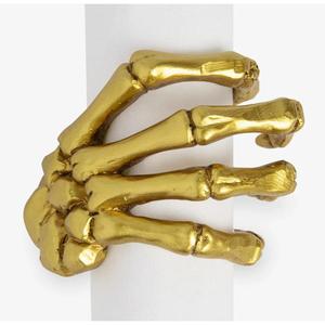 Handcrafted Gold <b>Skull</b> Hand Napkin <b>Ring</b> Halloween Party Dining Tableware Decoration - Product Image 1