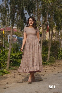 Anarkali kurti นักออกแบบที่สง่างามสำหรับผู้หญิงชุดรื่นเริงและงานแต่งงาน - Product Image 2