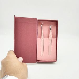 แหนบเคลือบผงสีชมพูสำหรับเด็กมืออาชีพด้ามยาวแบบรัสเซียด้ามจับเพชรเรียบลื่นกันแบคทีเรียยั่งยืนทำจากสเตนเลสสตีล - Product Image 1