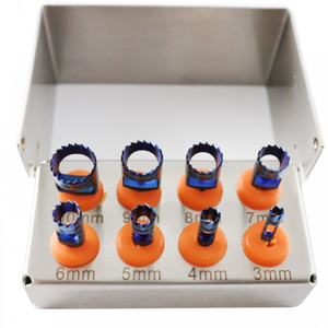 Juego de Brocas Trephine de 8 Piezas, Color Azul Titanio, Brocas Quirúrgicas Dentales Manuales, Instrumentos de Corte Óseo de Alta Precisión, Certificación CE - Product Image 1