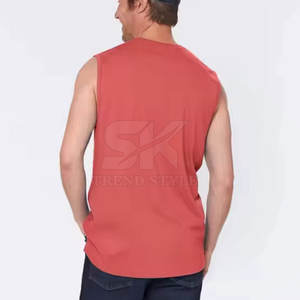 Camisetas sin mangas de diseño moderno, color personalizado, de secado rápido, tela suave, para uso en exteriores, lisas, para hombre. - Product Image 4